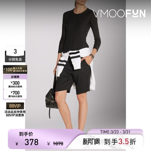 季 秋冬女士竹节棉质针织修身 末折扣 Perse 黑色上衣 James