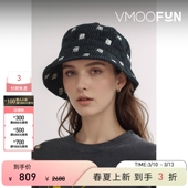 女刺绣棉质灯芯绒黑色渔夫帽 R13 礼物