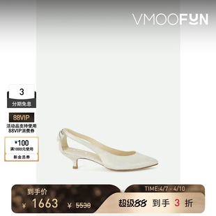 单鞋 春夏女金属感皮革露跟小猫跟中跟鞋 Repetto