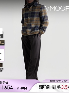 【季末折扣】Oliver Spencer 男秋冬衬衫式格纹法兰绒夹克外套