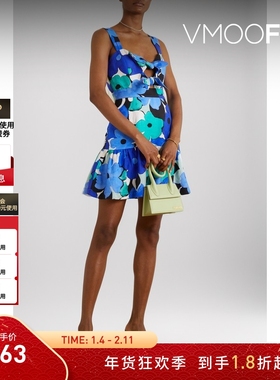 【折扣】Rebecca Vallance女挖剪亚麻混纺连衣裙吊带裙