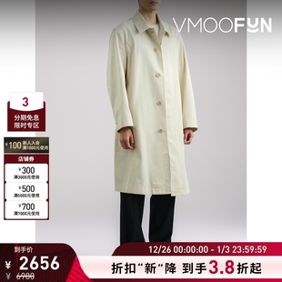 HOMME男士 SOLID 宽松配腰带棉质斜纹布外套 折扣再降