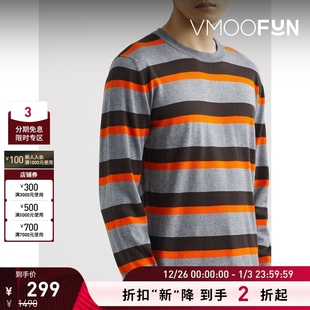 MENDIAN LOREAK 男条纹棉质羊绒混纺针织衫 折扣再降