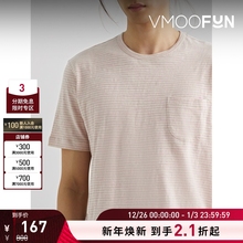 【折扣】YMC 休闲粉条纹圆领棉质平纹布T恤短袖男女同款