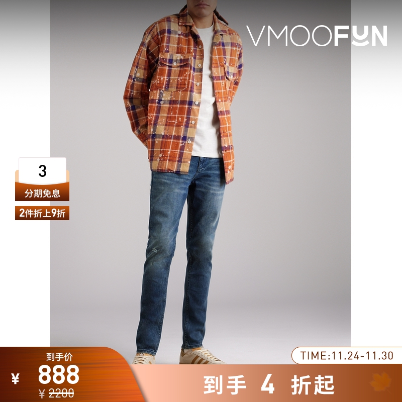 【折扣再降】Rag＆Bone 男士复古别致靛蓝色调紧身靛蓝色牛仔裤