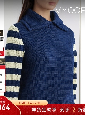 【折扣】ROSIE ASSOULIN女秋冬条纹纯棉针织衫