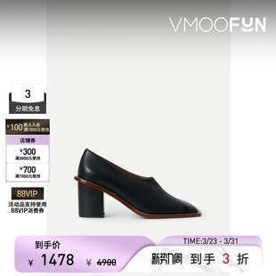 单鞋 春夏女黑色皮革高跟鞋 PLAN