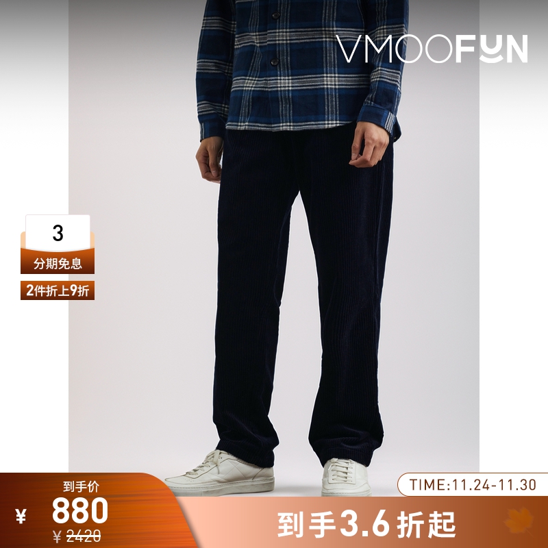 【折扣】Oliver Spencer男直筒棉质灯芯绒休闲裤