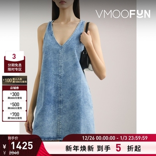 夏季 Rag＆Bone 女蓝色V领牛仔布迷你连衣裙 折扣