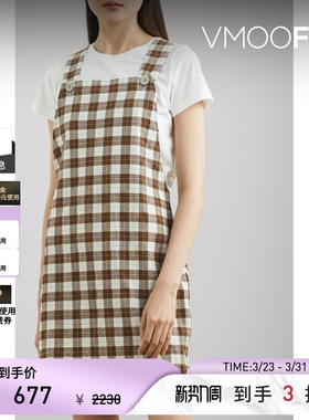 Howlin 春夏女格纹泡泡纱迷你连衣裙