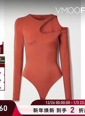 【折扣】ALIX NYC女士单肩挖剪弹力平纹布连体丁字裤式紧身衣