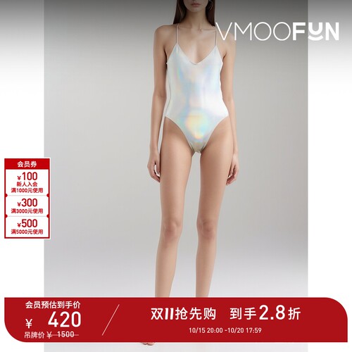 【D11抢先购】Norma Kamali Mio虹彩春夏女弹力平纹布连体泳衣