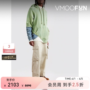 GREG 季 末折扣 秋冬男仿旧牛仔布边饰连帽卫衣 LAUREN
