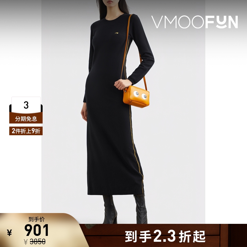 【折扣】Bella Freud女棉质混纺针织连衣裙小黑裙