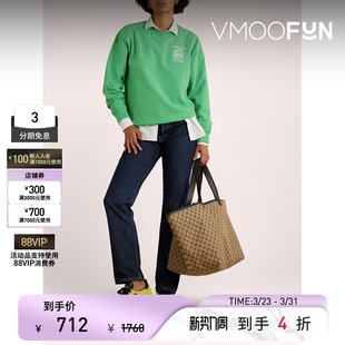 季 RICH 末折扣 秋冬女绿色印花棉质平纹布卫衣 SPORTY