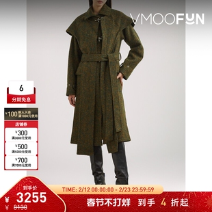 【折扣】Andersson Bell 秋冬女配腰带绵羊毛混纺外套