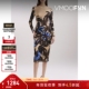 STINE 折扣 GOYA女士缩褶印花弹力平纹布中长连衣裙