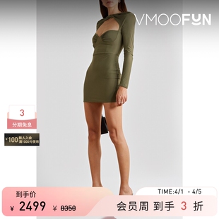 Alex 弹力绉纱连衣裙 Perry春夏女拧绕式