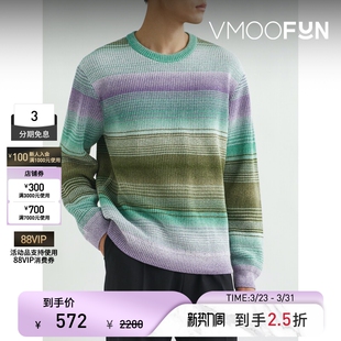 季 男女同款 末折扣 Homme 秋冬条纹棉质混纺针织衫 Solid