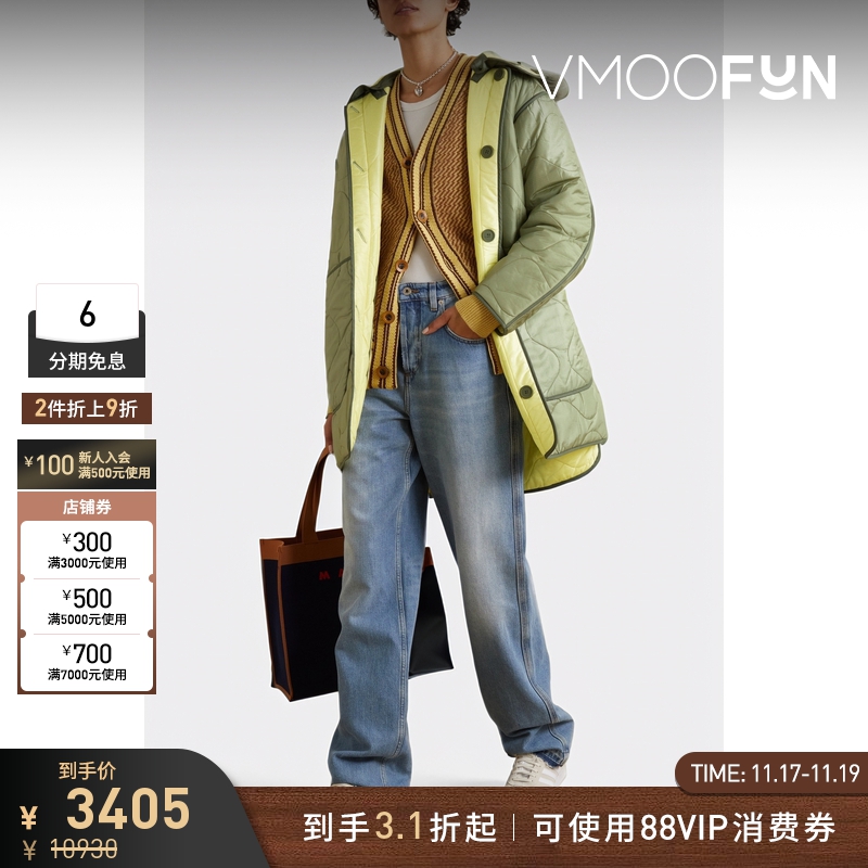 【折扣】MARFA STANCE 女正反两穿边饰绗缝软壳面料连帽夹克