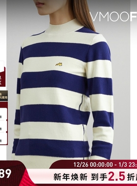 【折扣】Bella Freud 冬季女条纹棉质混纺针织衫打底衫