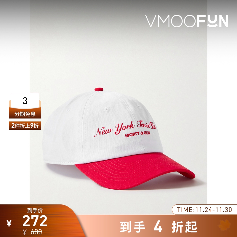 【折扣】SPORTY & RICH 女刺绣棉质棒球帽鸭舌帽