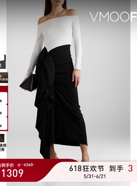 【618狂欢】Solace London 春夏女露肩荷叶边绉纱礼服连衣裙