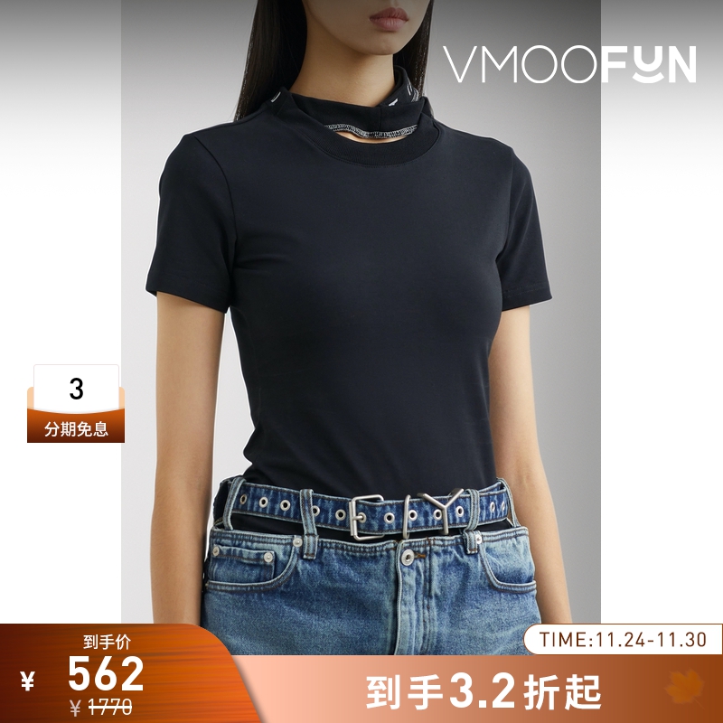 【折扣】Y/PROJECT春夏女士解构衣领设计棉质混纺T恤