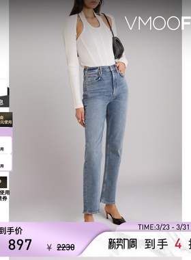 AGOLDE女士复古窄腿混纺蓝色弹性牛仔裤