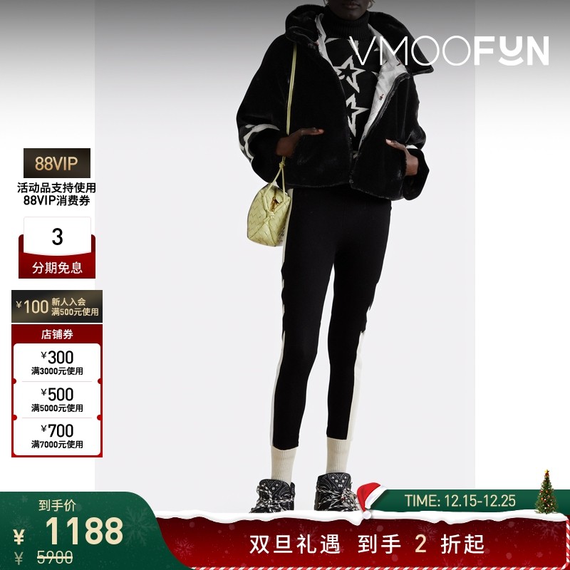 【折扣】Perfect Moment 冬季女印花皮草连帽夹克