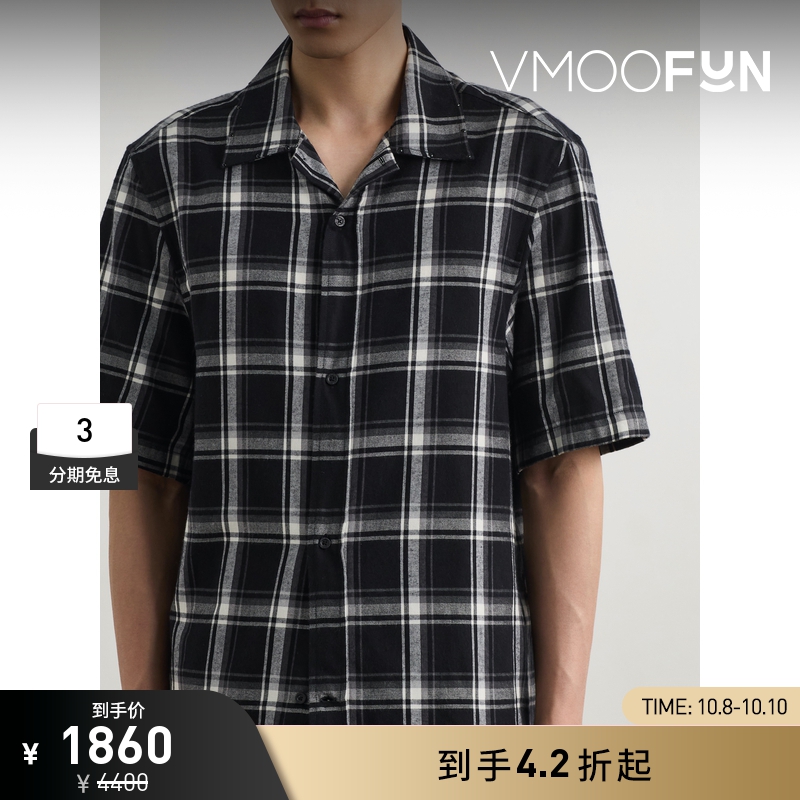 【折扣】1017 ALYX 9SM男士带缀饰格纹混纺斜纹布短袖衬衫