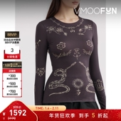 MARINE 折扣 SERRE女士印花弹力平纹布上衣