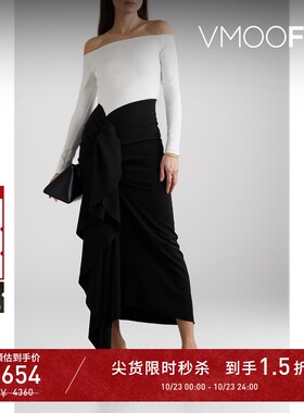 【D11】Solace London 春夏女露肩荷叶边绉纱礼服连衣裙