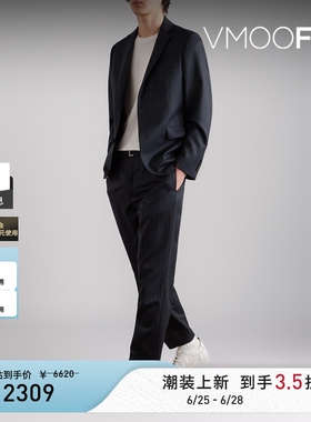Officine Générale秋冬男细条纹羊毛西装外套