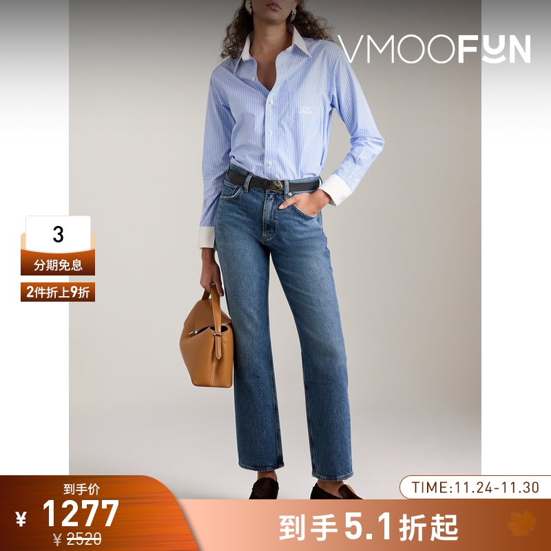 【折扣】AGOLDE 秋冬女中腰直筒牛仔裤