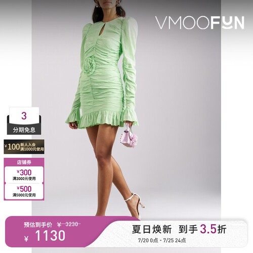 ROTATE Birger Christensen 春夏女贴花提花连衣裙