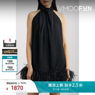 16ARLINGTON 女挂脖礼服裙小黑裙连衣裙