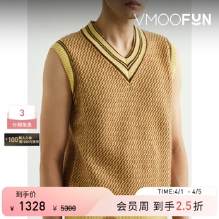 男士 秋冬羊绒混纺V领提花针织背心 Bonner Wales 季 末折扣