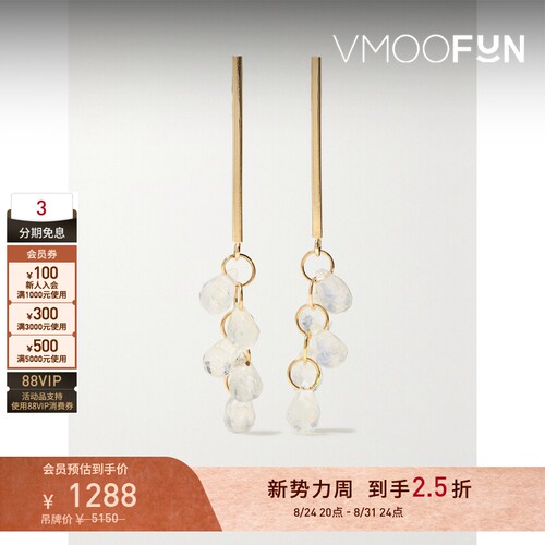 【礼物】Melissa Joy Manning 女14K金月长石耳环