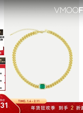 【新年礼物】CZ by Kenneth Jay Lane 女士金色黄铜镀14K金项链