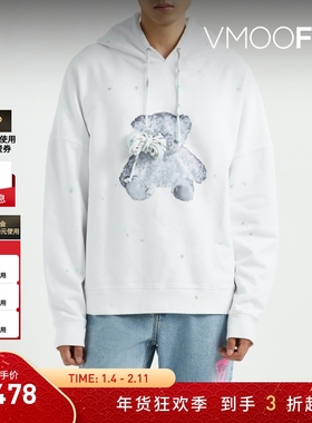 【折扣】[经典款]we11done 早春男女同款白色棉质印花卫衣