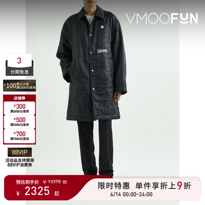 【限时折上9折】OAMC 男宽松绗缝品牌标志刺绣格子布外套
