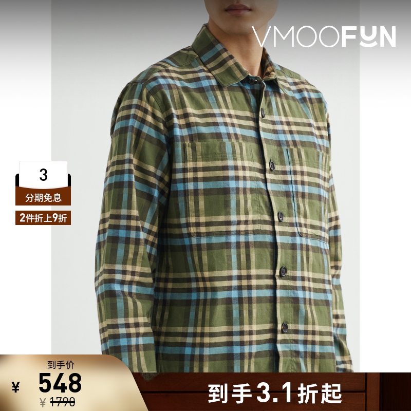 【折扣】Oliver Spencer男宽松格纹棉质衬衫