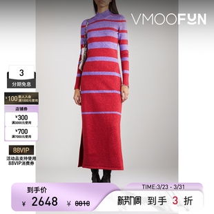 Paco 春夏女条纹金属感针织连衣裙 Rabanne