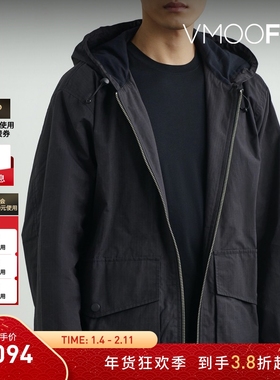 【折扣】YMC 秋冬男连帽混纺格子布夹克外套