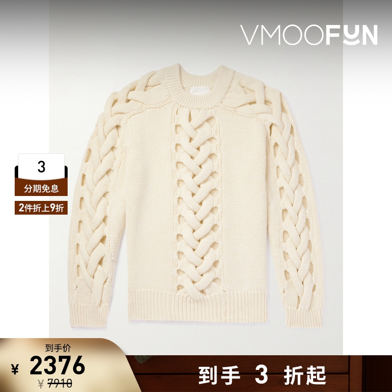 【折扣再降】Isabel Marant 早春男镂空针织绵羊毛混纺毛衣