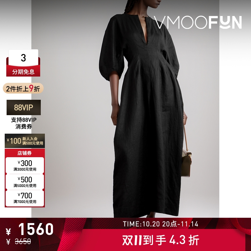 【折扣】FAITHFULL THE BRAND女士亚麻超长连衣裙