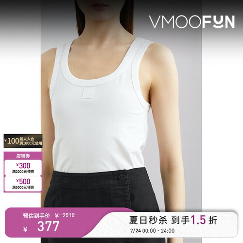 【秒杀】Raf Simons 夏季女贴花棉质坦克背心