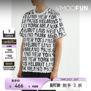 HELMUT 春夏男宽松印花纯棉平纹布T恤 LANG