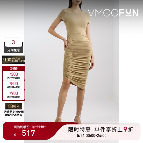 【限时折上9折】REMAIN Birger Christensen 女不对称平纹连衣裙
